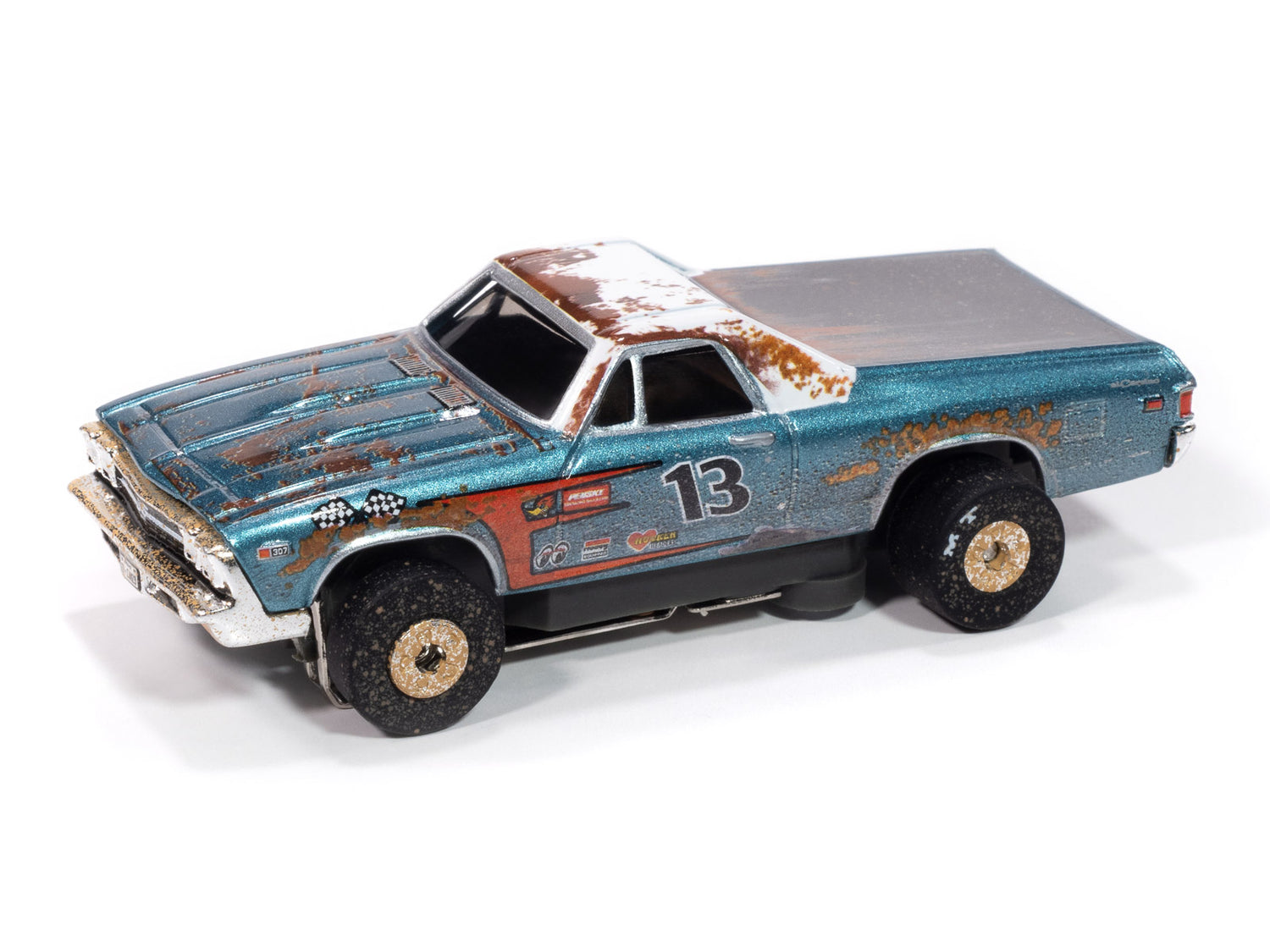 "PRE-ORDER" Auto World Thunderjet 1969 Chevy El Camino (Teal & White) HO Scale Slot Car (DUE AUGUST 2025)