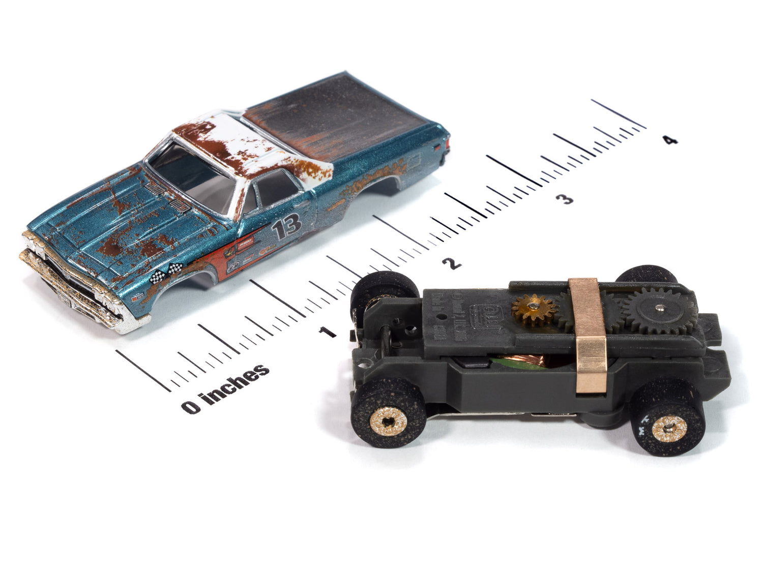 "PRE-ORDER" Auto World Thunderjet 1969 Chevy El Camino (Teal & White) HO Scale Slot Car (DUE AUGUST 2025)