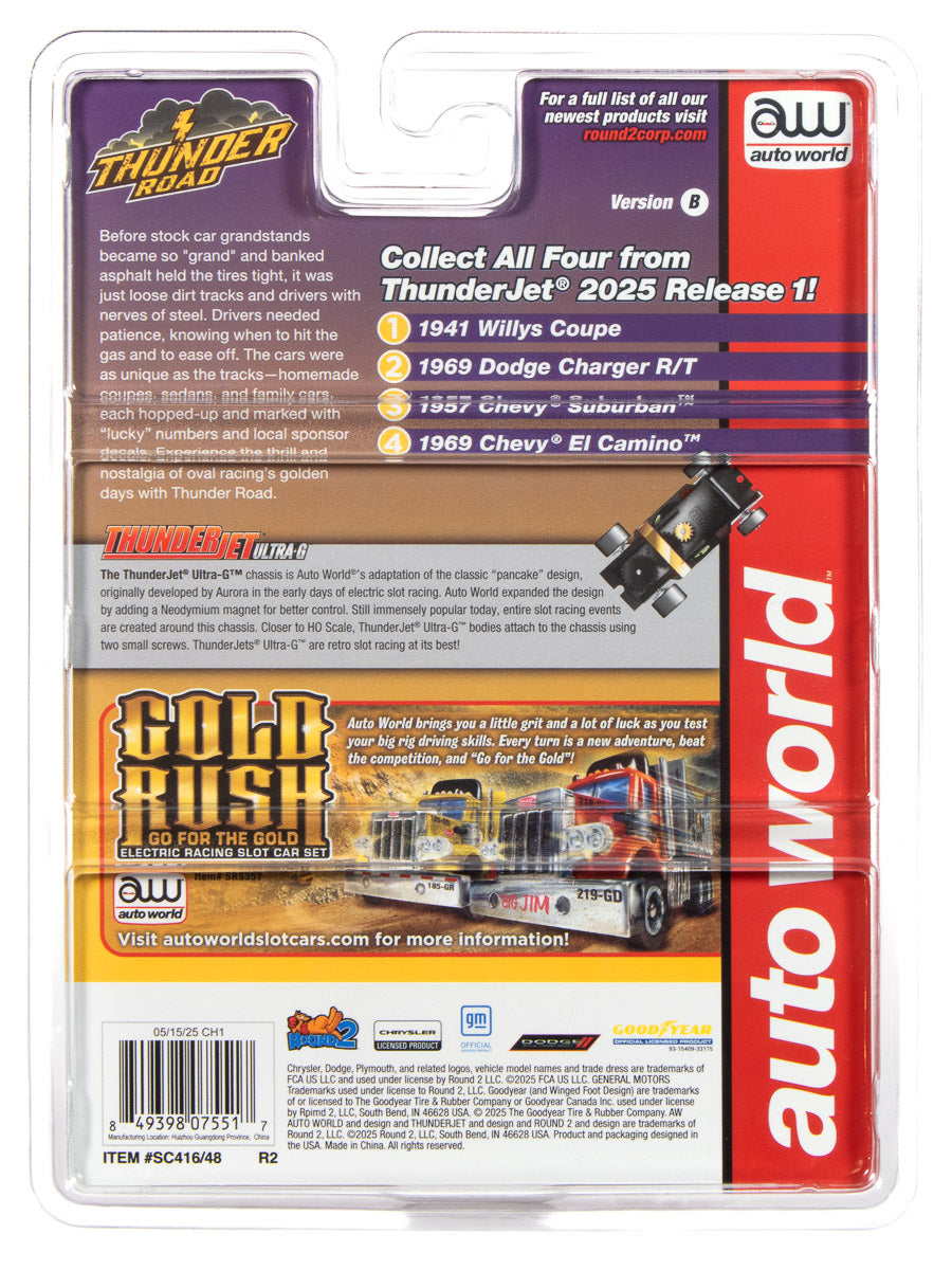 "PRE-ORDER" Auto World Thunderjet 1969 Dodge Charger (Charcoal) HO Scale Slot Car (DUE AUGUST 2025)