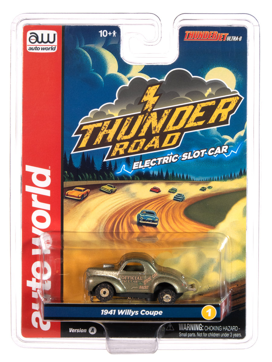 Auto World Thunderjet 1941 Willys Coupe (Green) HO Scale Slot Car