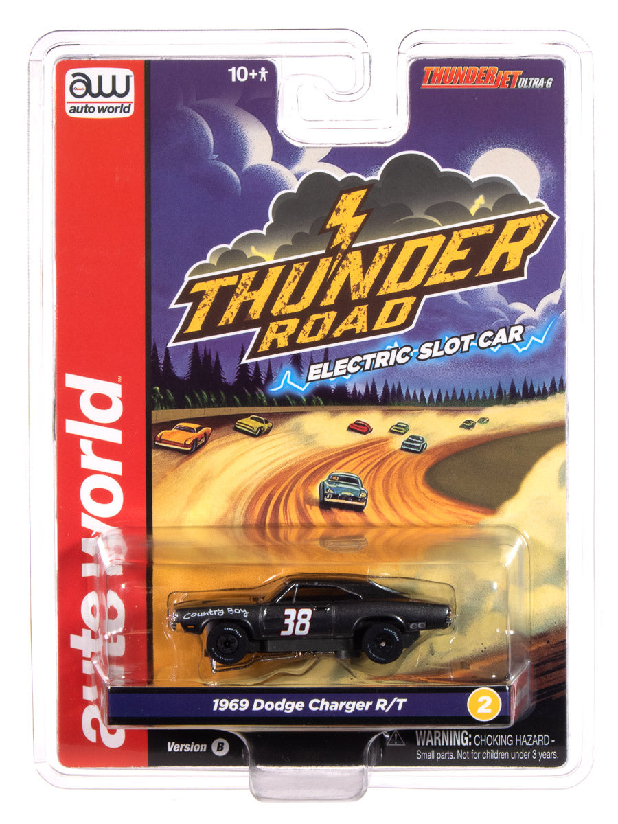 "PRE-ORDER" Auto World Thunderjet 1969 Dodge Charger (Charcoal) HO Scale Slot Car (DUE AUGUST 2025)