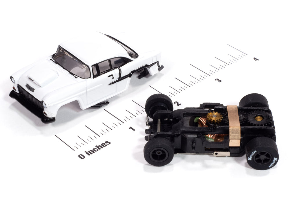"PRE-ORDER" Auto World Xtraction 1955 Chevrolet Bel Air (White) HO Scale Slot Car (DUE AUGUST 2025)