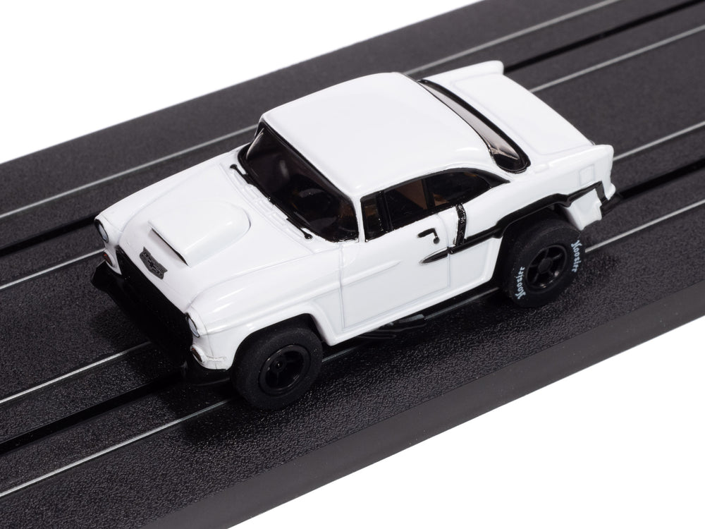 "PRE-ORDER" Auto World Xtraction 1955 Chevrolet Bel Air (White) HO Scale Slot Car (DUE AUGUST 2025)