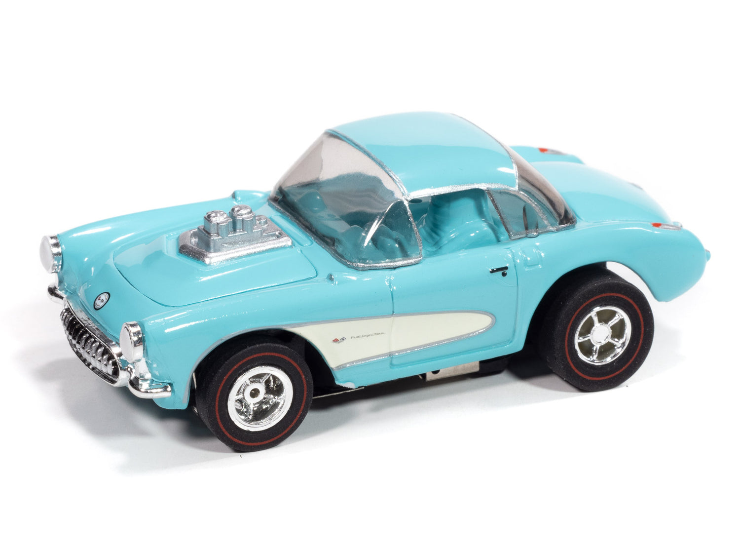 "PRE-ORDER" Auto World Xtraction 1957 Chevy Corvette Convertible (Turquoise) HO Scale Slot Car (DUE AUGUST 2025)