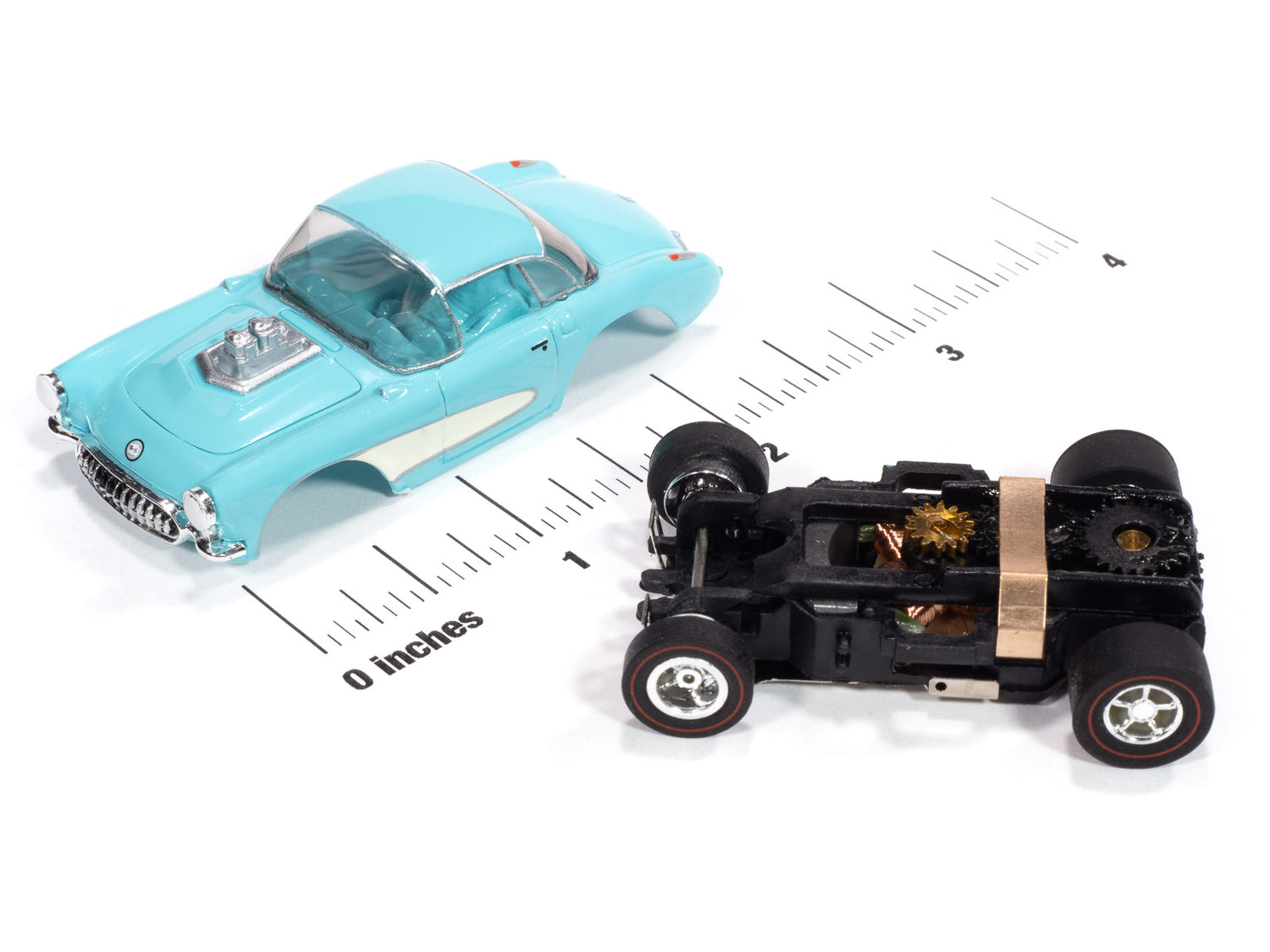 "PRE-ORDER" Auto World Xtraction 1957 Chevy Corvette Convertible (Turquoise) HO Scale Slot Car (DUE AUGUST 2025)
