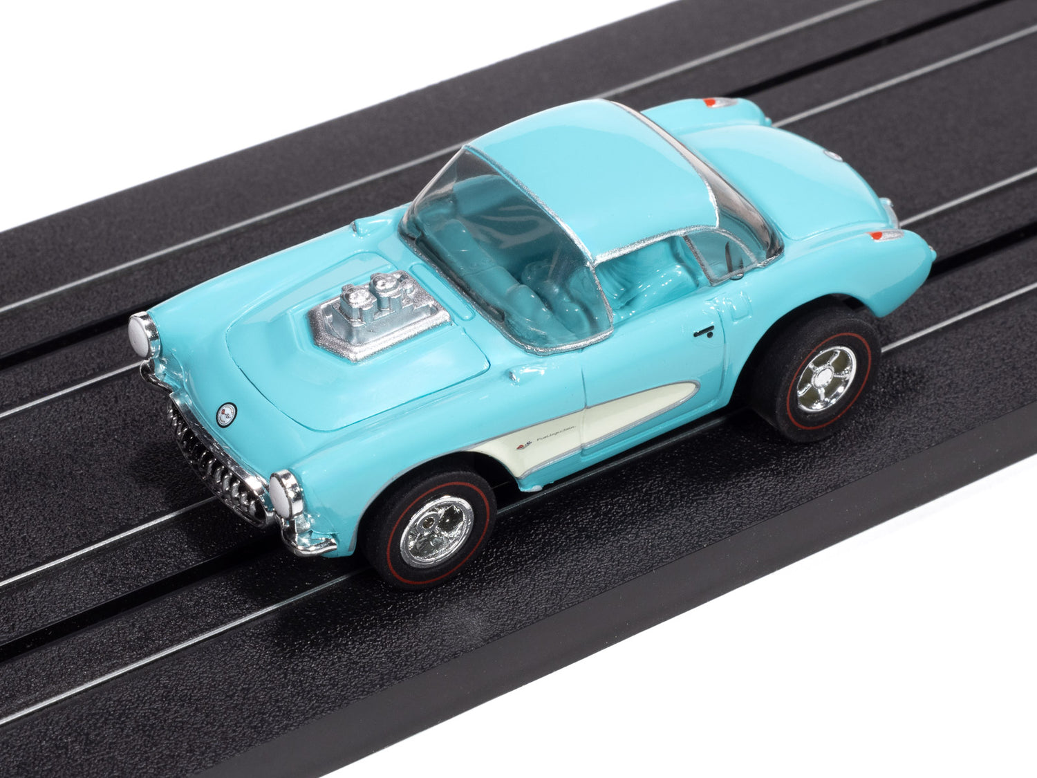 "PRE-ORDER" Auto World Xtraction 1957 Chevy Corvette Convertible (Turquoise) HO Scale Slot Car (DUE AUGUST 2025)