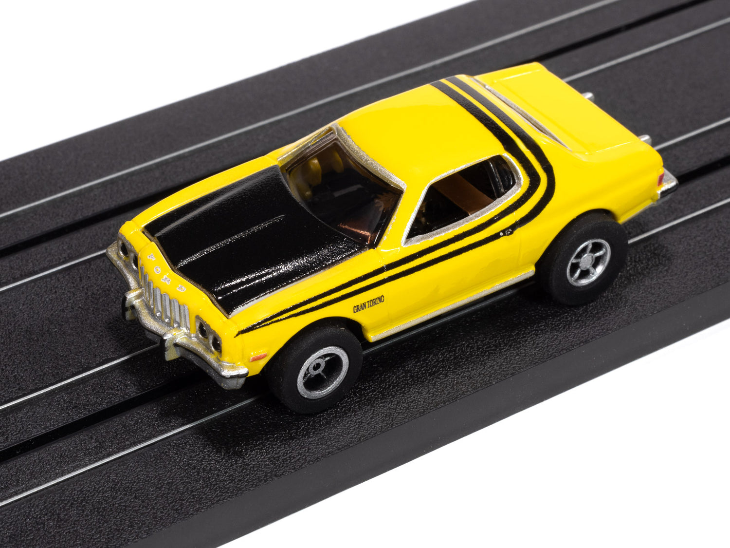 "PRE-ORDER" Auto World Xtraction 1976 Ford Torino Gloss (Yellow) HO Scale Slot Car (DUE AUGUST 2025)