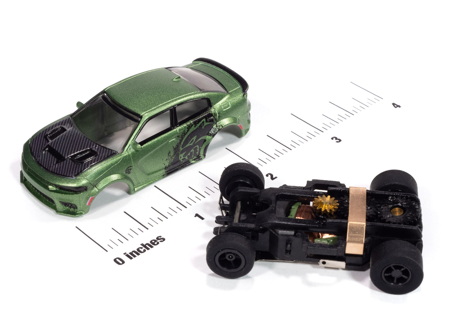 "PRE-ORDER" Auto World Xtraction 2021 Dodge Charger SRT Hellcat Redeye (Green) HO Scale Slot Car (DUE AUGUST 2025)