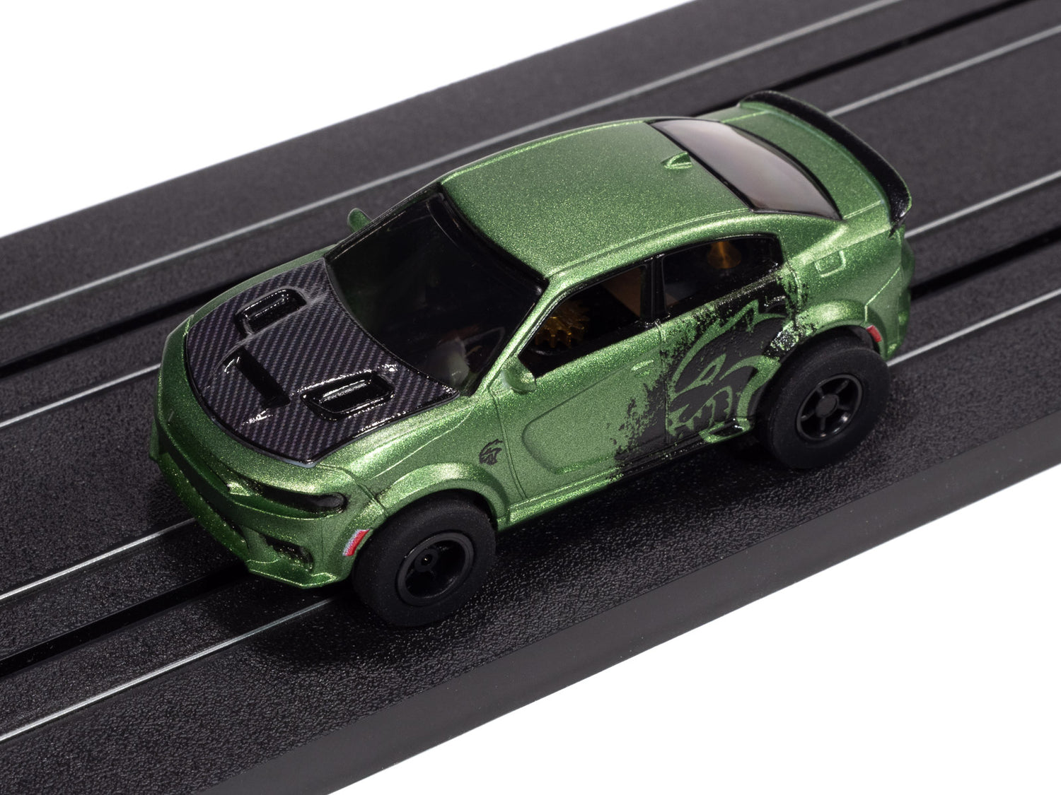 "PRE-ORDER" Auto World Xtraction 2021 Dodge Charger SRT Hellcat Redeye (Green) HO Scale Slot Car (DUE AUGUST 2025)