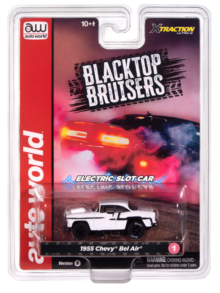 "PRE-ORDER" Auto World Xtraction 1955 Chevrolet Bel Air (White) HO Scale Slot Car (DUE AUGUST 2025)