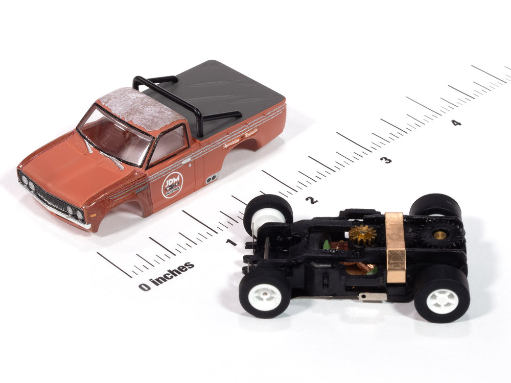"PRE-ORDER" Auto World Xtraction 1972 Datsun 620 Pickup Truck JDM Legends (Rusty Red) HO Scale Slot Car (DUE AUGUST 2025)