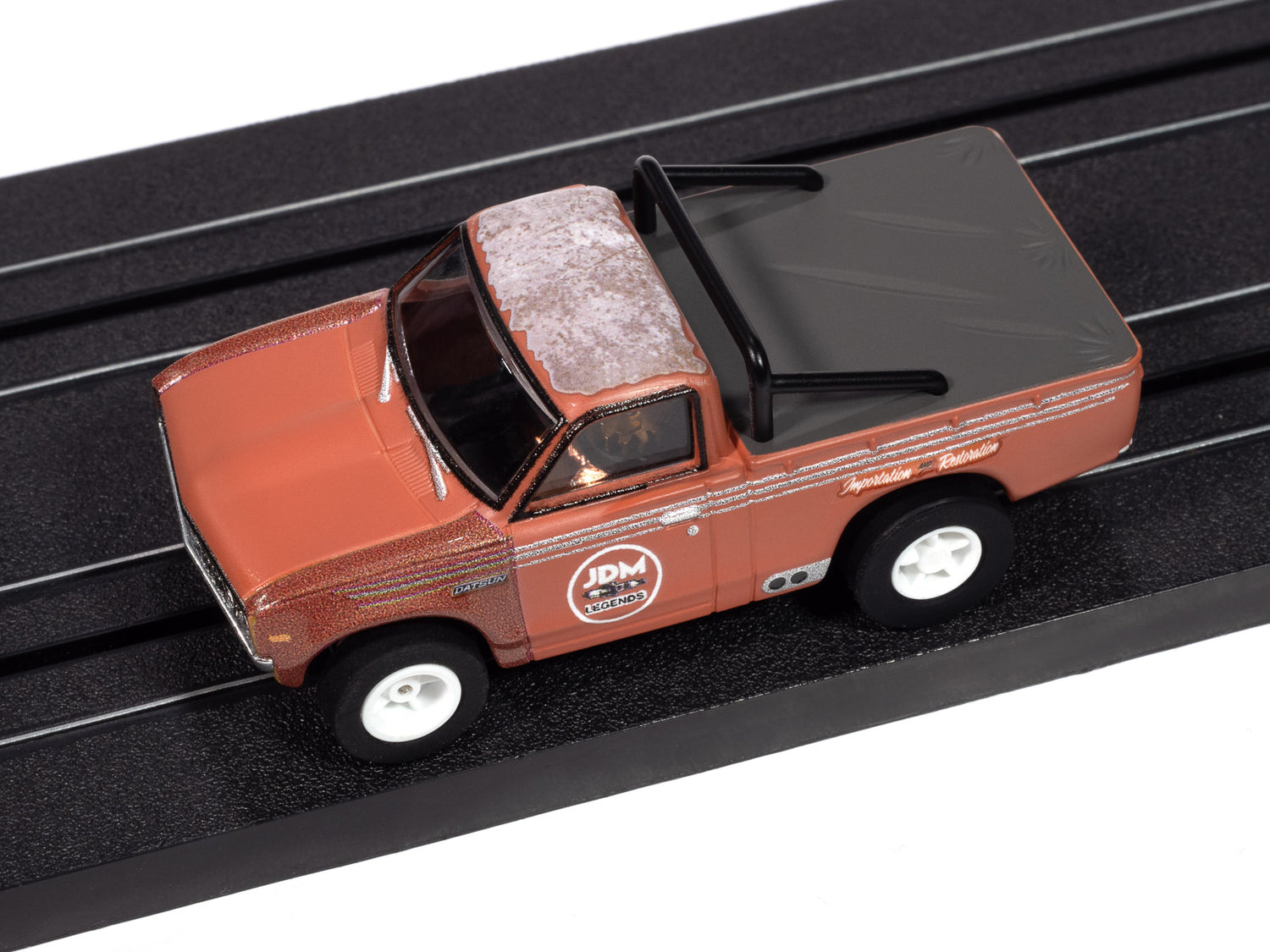 "PRE-ORDER" Auto World Xtraction 1972 Datsun 620 Pickup Truck JDM Legends (Rusty Red) HO Scale Slot Car (DUE AUGUST 2025)