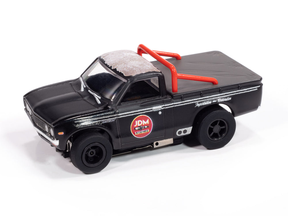 Auto World Xtraction 1972 Datsun 620 Pickup Truck JDM Legends (Black) HO Scale Slot Car
