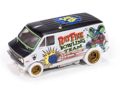 Auto World 4Gear 1977 Dodge Van Rat Fink (iWheels) HO Scale Slot Car