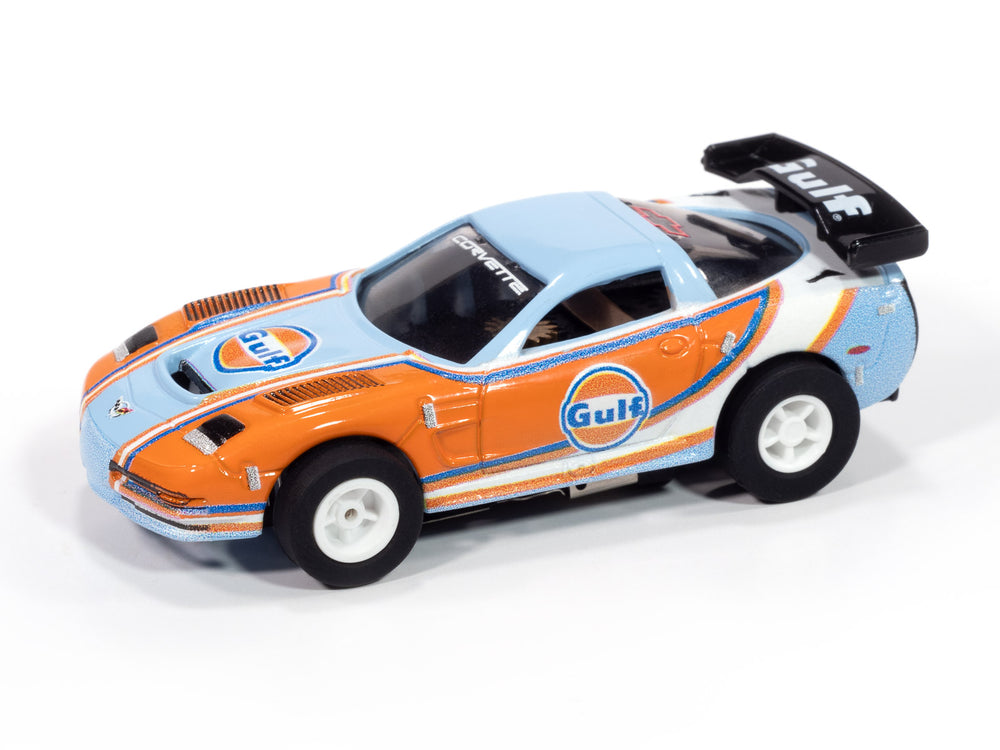 "PRE-ORDER" Auto World Xtraction 2004 Chevy Corvette C5R (Gulf Orange & Blue Gulf livery) HO Scale Slot Car (DUE AUGUST 2025)