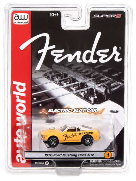 Auto World Super III 1970 BOSS Mustang Fender (Yellow) HO Scale