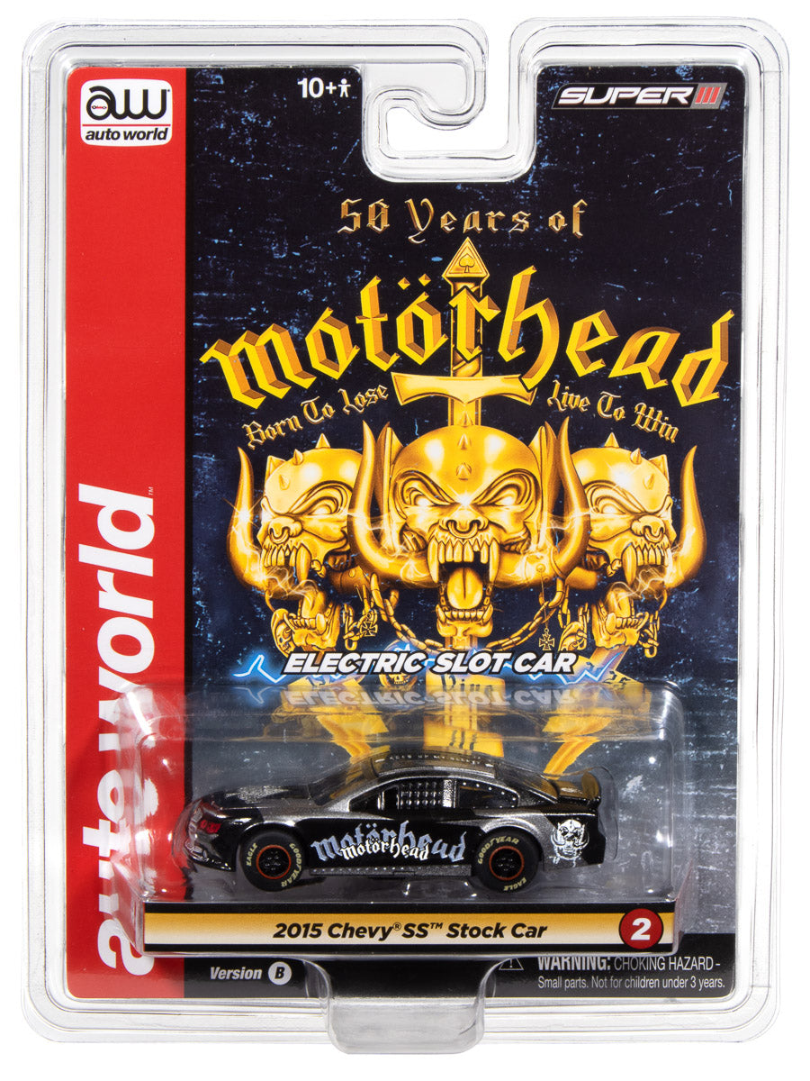 Auto World Super III 2015 Chevy SS Motorhead (Black) HO Scale Slot Car - Auto World Store
