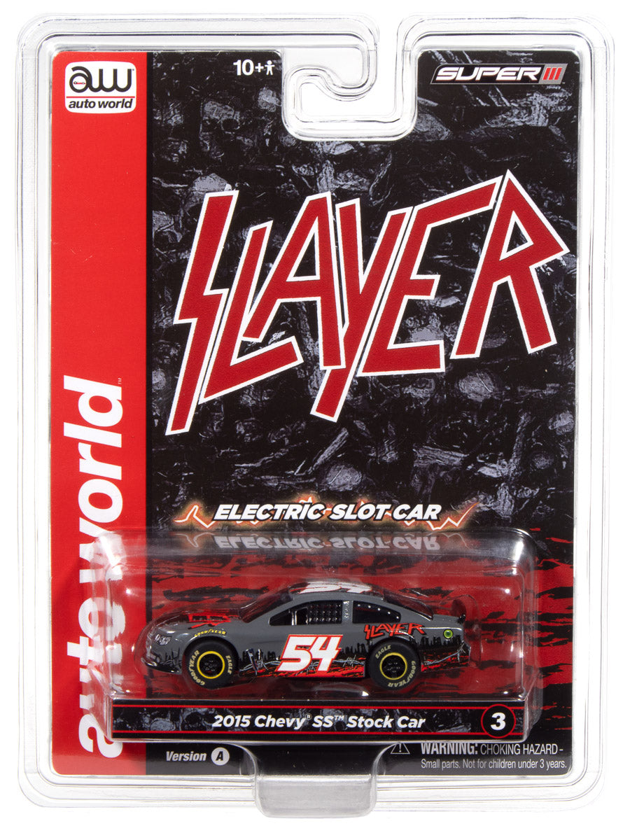 Auto World Super III 2015 Chevy SS Slayer (Gray) HO Scale Slot Car - Auto World Store