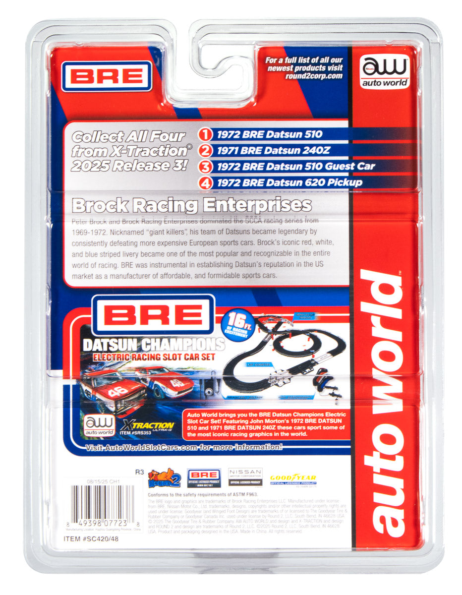 "PRE-ORDER" Auto World Xtraction 1971 BRE Datsun 240Z #46 (Red, White & Blue) HO Scale Slot Car (DUE OCTOBER 2025)