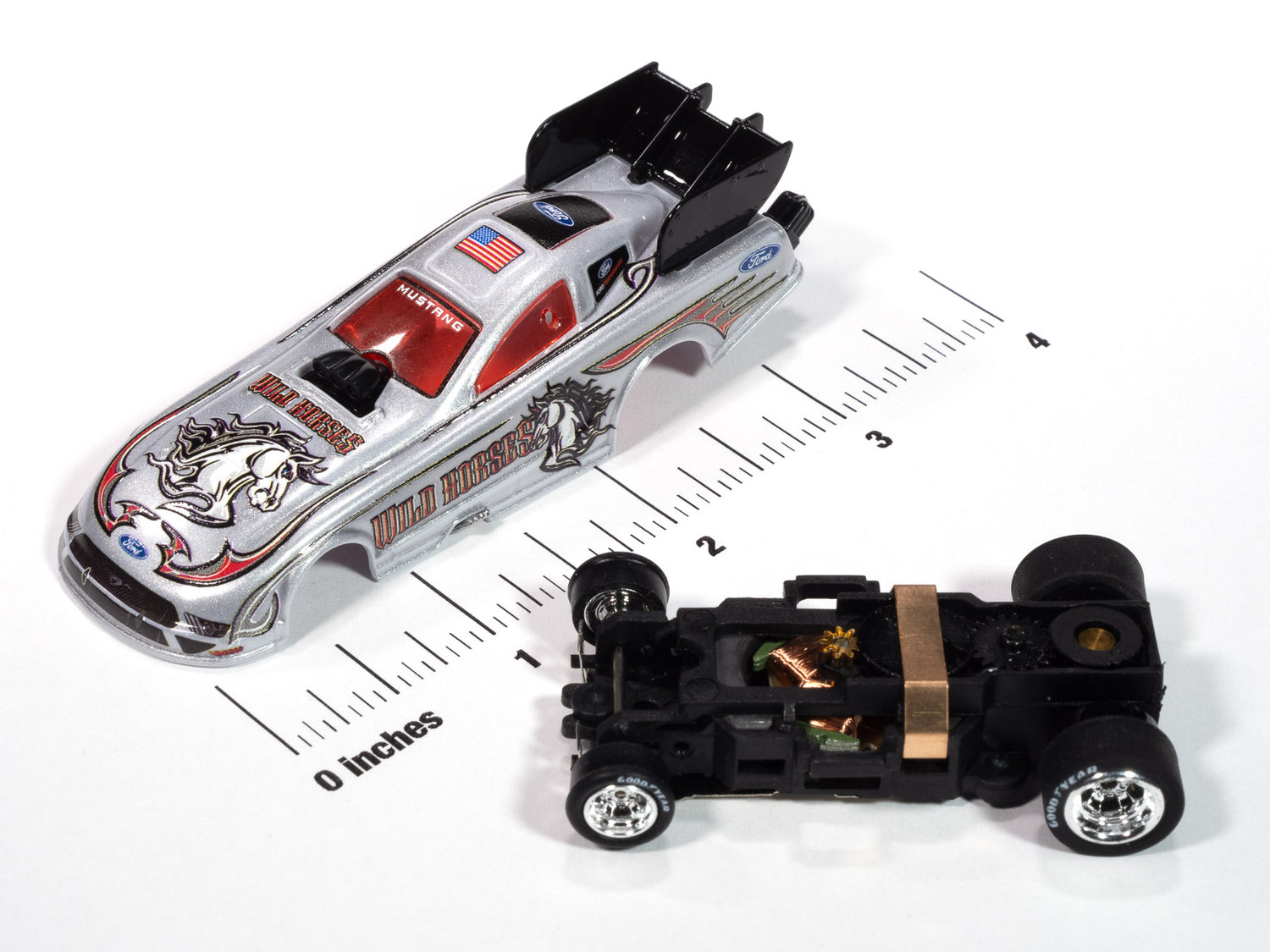 "PRE-ORDER" Auto World 4Gear 2022 Ford Mustang GT Wild Horses FC (Silver, White, Red, Gray & Black) HO Scale Slot Car (DUE OCTOBER 2025)