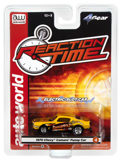 "PRE-ORDER" Auto World 4Gear 1970 Chevy Camaro Stranglehold FC (Yellow, Red & Black) HO Scale Slot Car (DUE OCTOBER 2025)