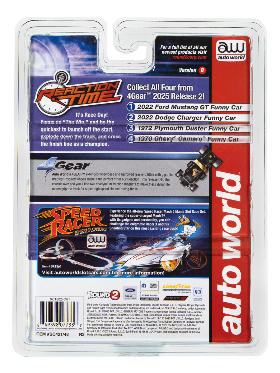 "PRE-ORDER" Auto World 4Gear 2022 Ford Mustang GT Wild Horses FC (Silver, White, Red, Gray & Black) HO Scale Slot Car (DUE OCTOBER 2025)