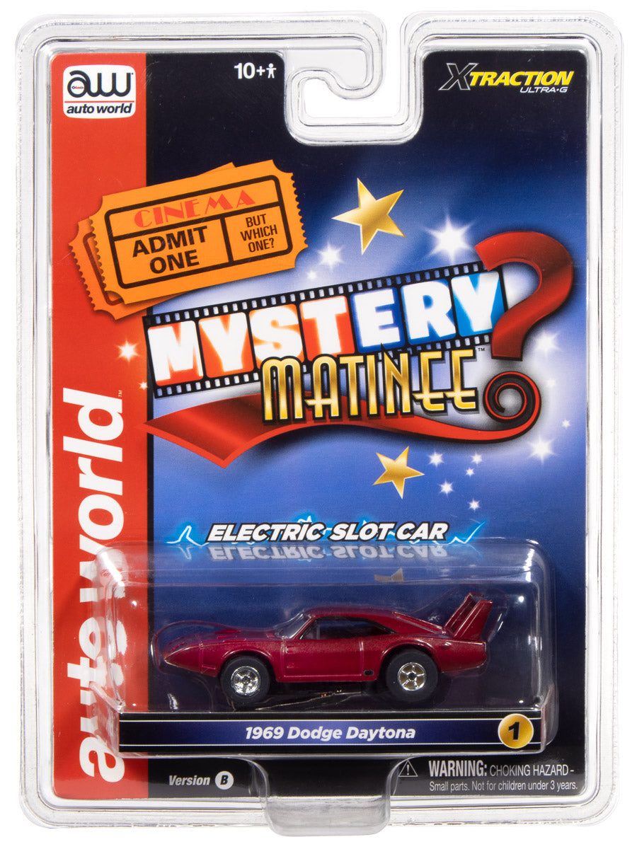 "PRE-ORDER" Auto World Xtraction 1969 Dodge Daytona Mystery Matinee (Red) HO Scale Slot Car (DUE MARCH 2026) - Auto World Store