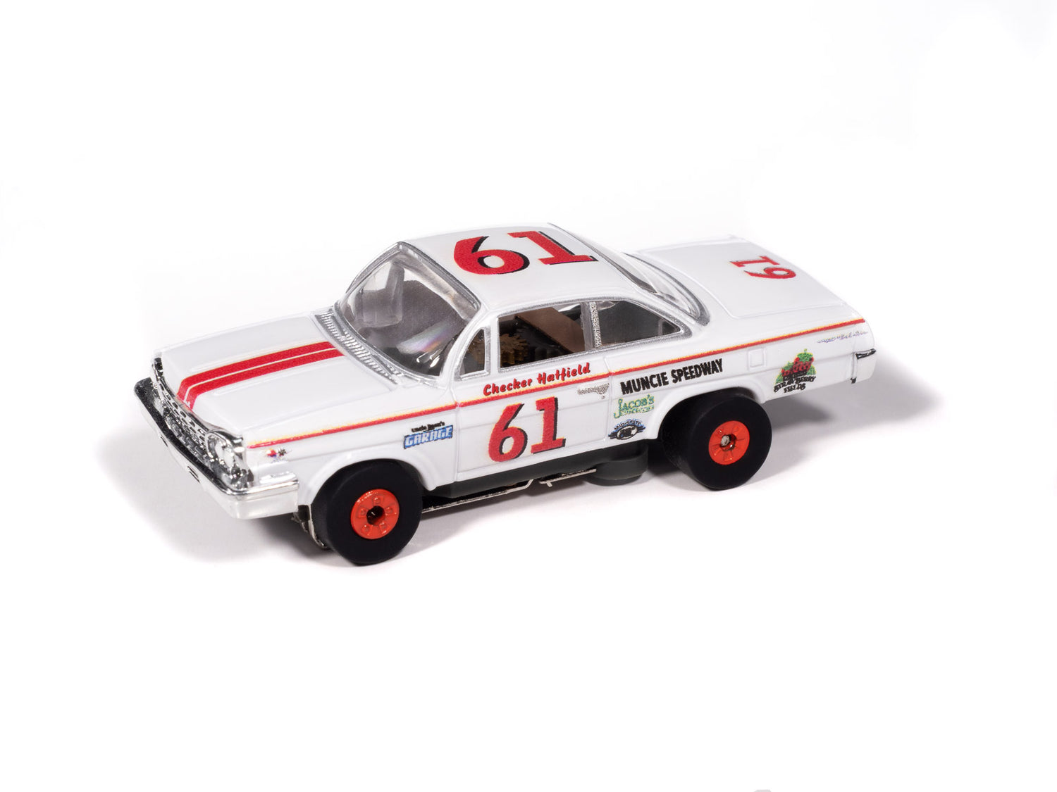 "PRE-ORDER" Auto World Thunderjet 1962 Chevrolet Bel Air (White & Red) HO Scale Slot Car (DUE OCTOBER 2025)
