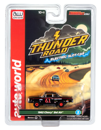 "PRE-ORDER" Auto World Thunderjet 1962 Chevrolet Bel Air (Black & Red) HO Scale Slot Car (DUE OCTOBER 2025)