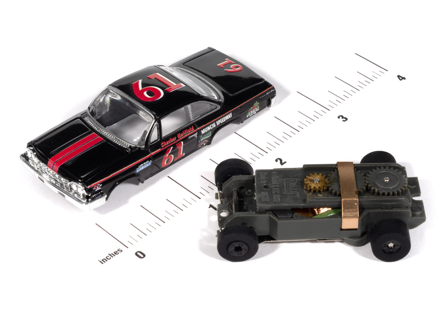 "PRE-ORDER" Auto World Thunderjet 1962 Chevrolet Bel Air (Black & Red) HO Scale Slot Car (DUE OCTOBER 2025)