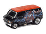 "PRE-ORDER" Auto World 4Gear 4Gear 1973 Dodge Van Fender Version B (Black & Red w/Wizard Graphics) HO Scale Slot Car (DUE OCTOBER 2026)