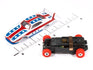 Auto World Thunderjet 1969 Dodge Charger Daytona Version A (White, Red & Blue) HO Scale Slot Car