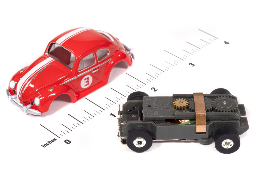 "PRE-ORDER" Auto World Thunderjet 1966 Volkswagen Beetle (Red) HO Scale Slot Car (DUE AUGUST 2026)