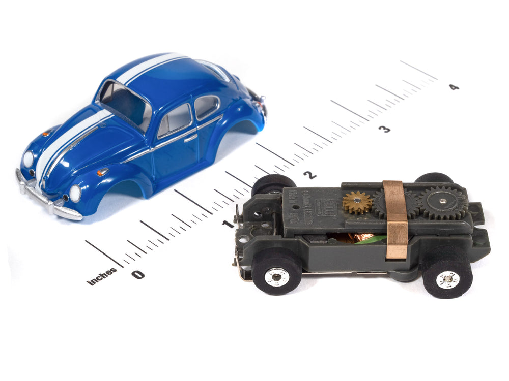 "PRE-ORDER" Auto World Thunderjet 1966 Volkswagen Beetle (Blue) HO Scale Slot Car (DUE AUGUST 2026)