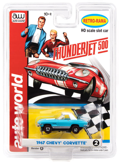 Auto World Thunderjet 1967 Chevy Corvette (Teal) HO Scale Slot Car
