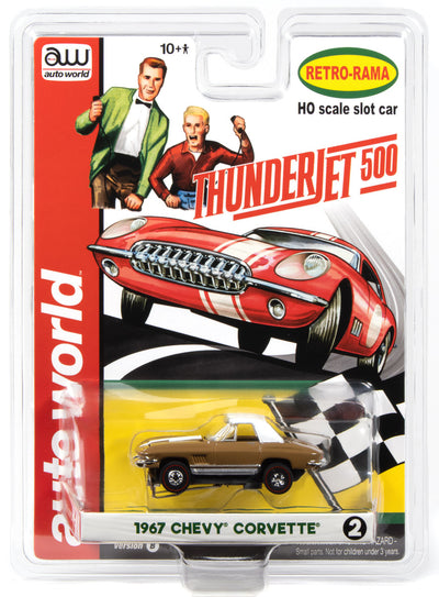 Auto World Thunderjet 1967 Chevy Corvette (Chocolate) HO Scale Slot Car