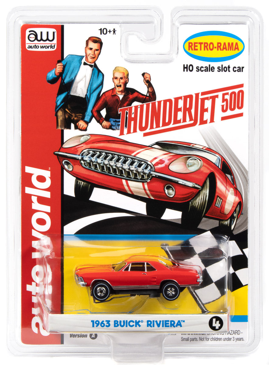 Auto World Thunderjet 1963 Buick Riviera (Cherry) HO Scale Slot Car