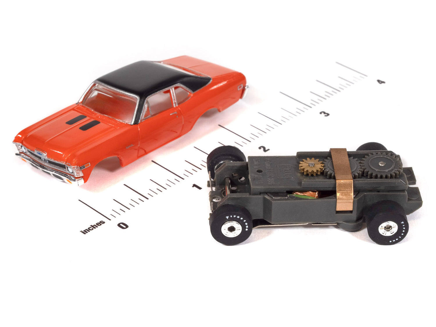 "PRE-ORDER" Auto World Thunderjet 1969 Chevy Nova Version A (Orange) HO Scale Slot Car (DUE OCTOBER 2026)