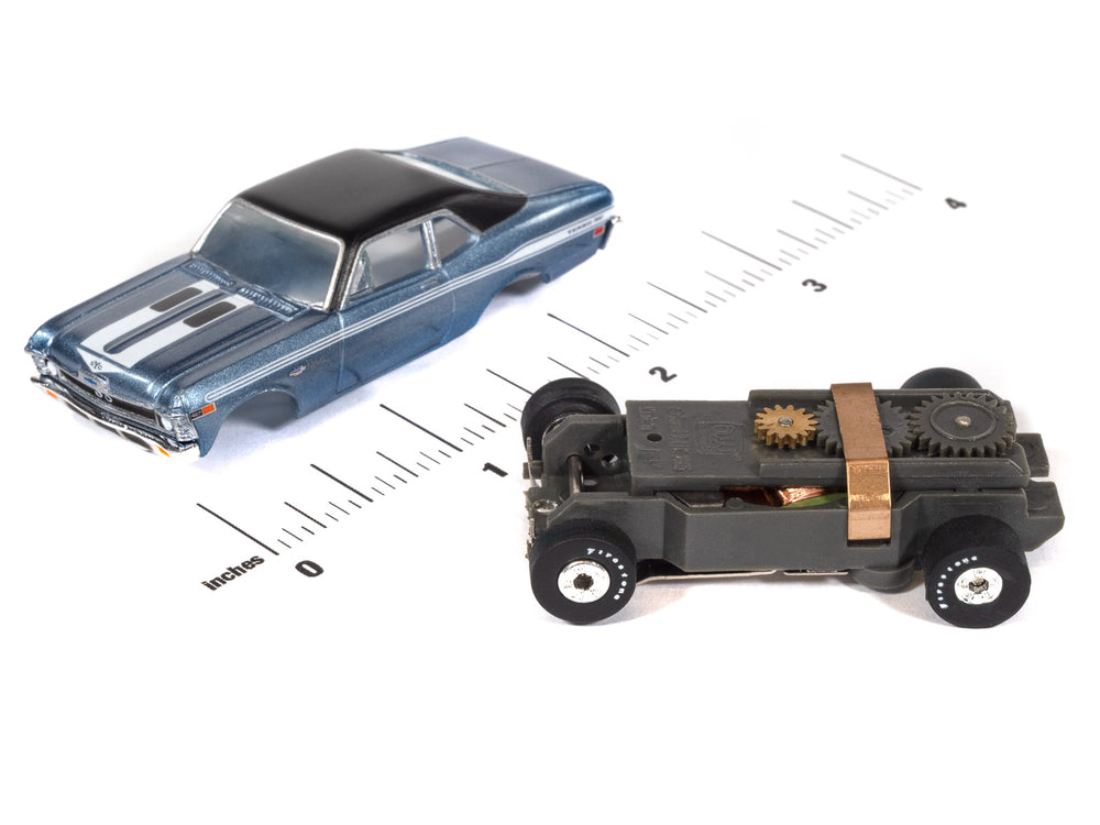 "PRE-ORDER" Auto World Thunderjet 1969 Chevy Nova Version B (Metallic Blue) HO Scale Slot Car (DUE OCTOBER 2026)
