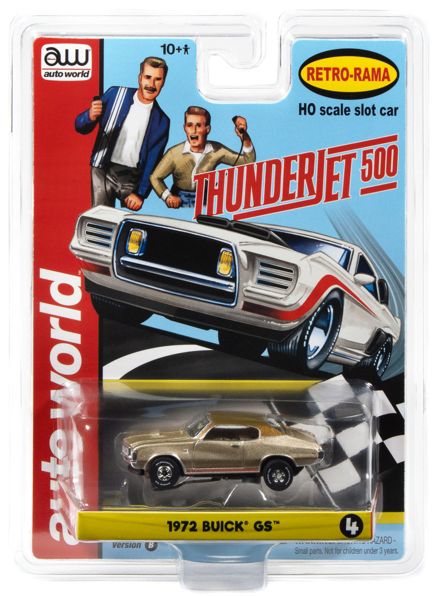 "PRE-ORDER" Auto World Thunderjet 1972 Buick GS Version B (Tan Metallic) HO Scale Slot Car (DUE OCTOBER 2026)