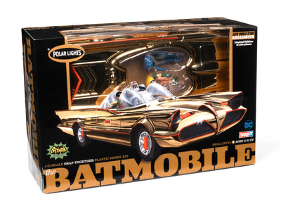 Polar Lights 1966 Gold Plated Batmobile (Snap) (Auto World Store Exclusive) 1:25 Scale Model Kit