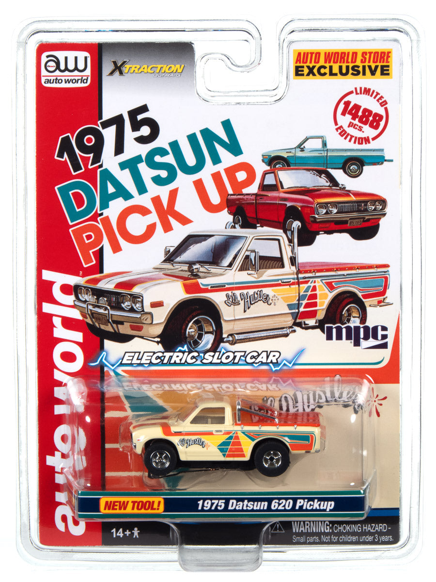 Auto World Xtraction 1975 Datsun 620 Pickup (AW Exclusive) Slot Car HO Scale