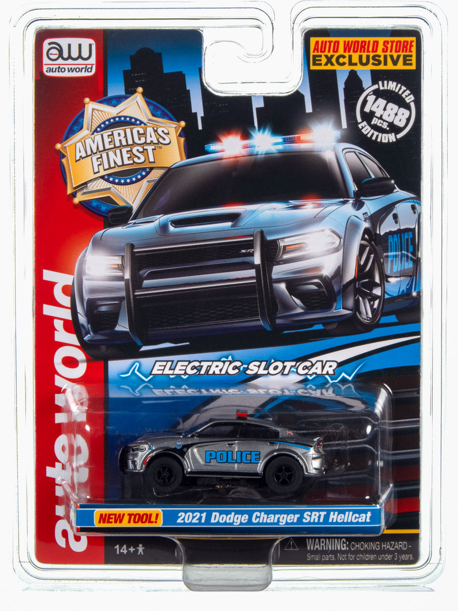 Auto World Xtraction 2021 Dodge Hellcat Police Car (AW Exclusive) HO Scale