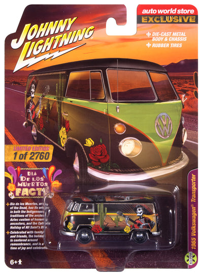 "PRE-ORDER" Johnny Lightning 1965 Volkswagen Transporter Day of the Dead (Auto World Store Exclusive) 1:64 Diecast (DUE JULY 2025)