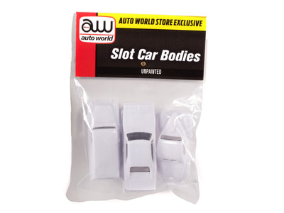 Auto World Thunderjet '41 Willys Coupe, '69 Charger, '57 Suburban, '69 El Camino HO Scale Unpainted Bodies (4-pack)
