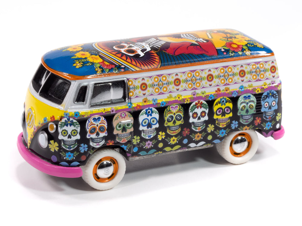"PRE-ORDER" Johnny Lightning 1965 Volkswagen Transporter DIA DE LOS MUERTOS (Auto World Store Exclusive) 1:64 Diecast (DUE LATE JULY 2026)