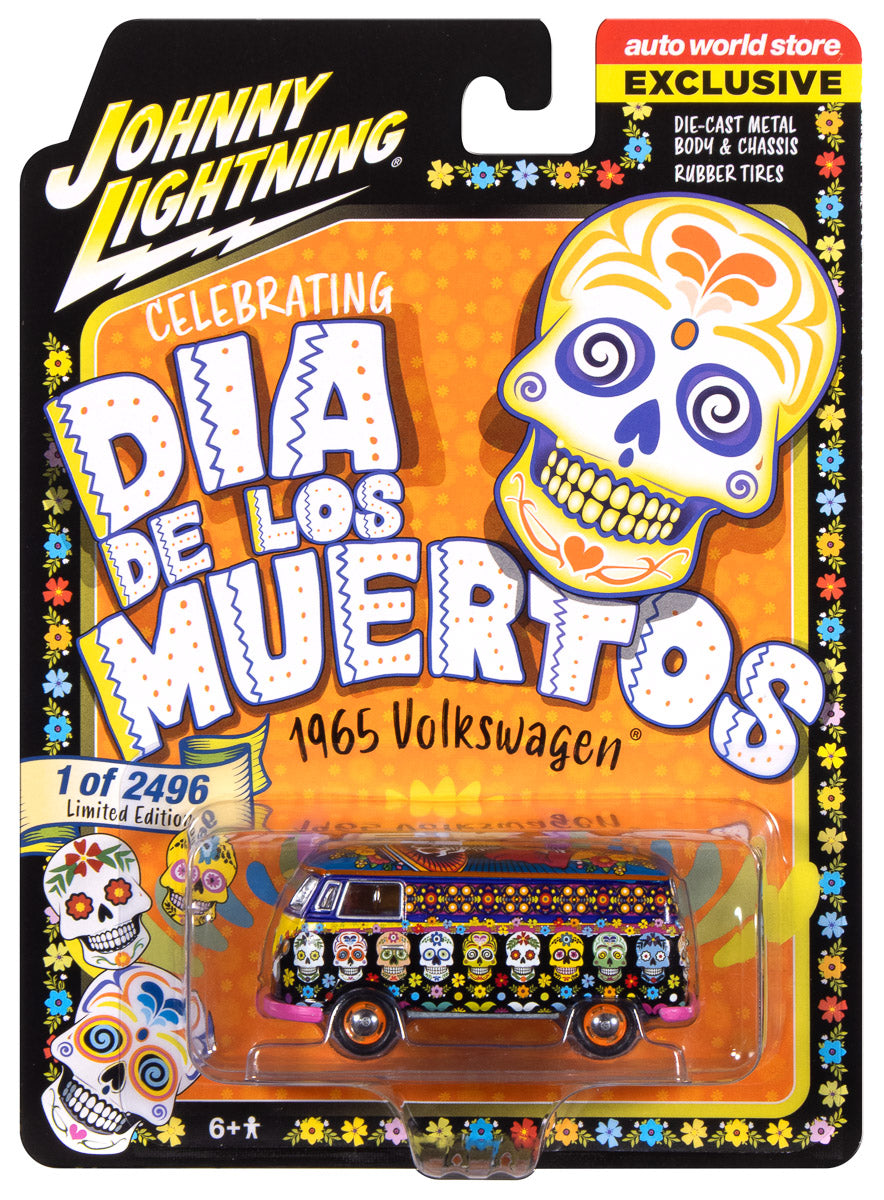 "PRE-ORDER" Johnny Lightning 1965 Volkswagen Transporter DIA DE LOS MUERTOS (Auto World Store Exclusive) 1:64 Diecast (DUE LATE JULY 2026)