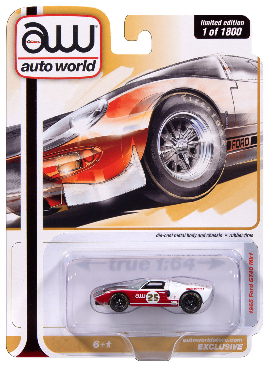 "PRE-ORDER" Auto World 1965 Ford GT40 Mk1 (Auto World Store Exclusive) 1:64 Diecast (DUE APRIL 2026)