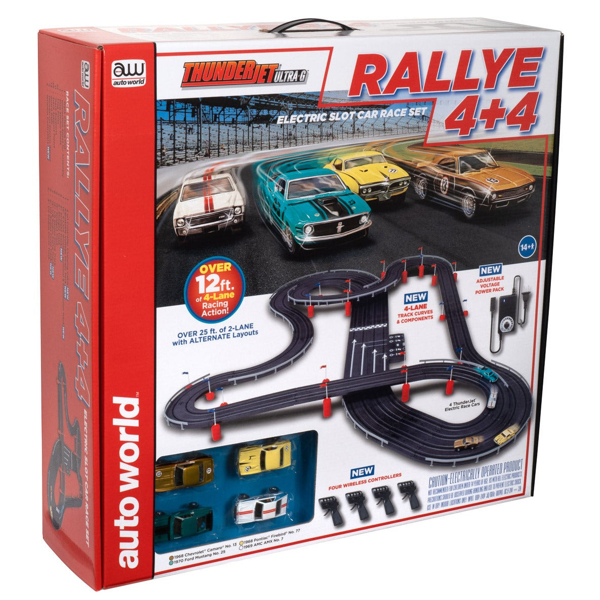 Auto World Rallye 4+4 Slot Race Set HO Scale