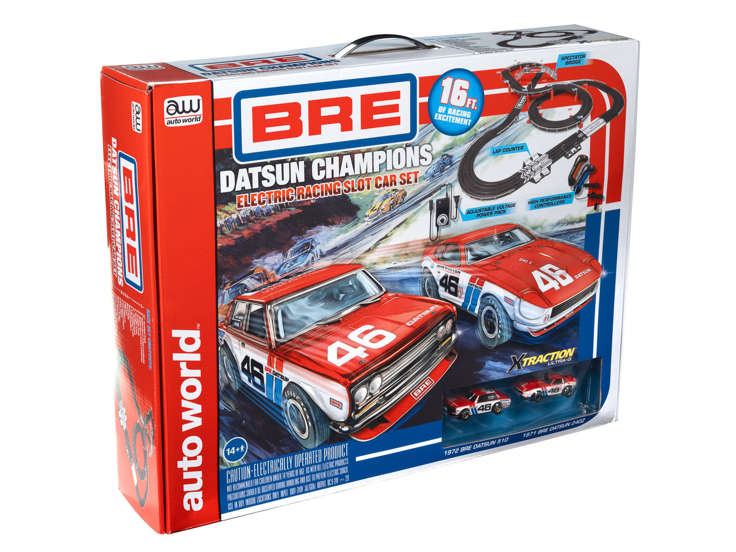 Auto World BRE Datsun 16' Slot Race Set HO Scale